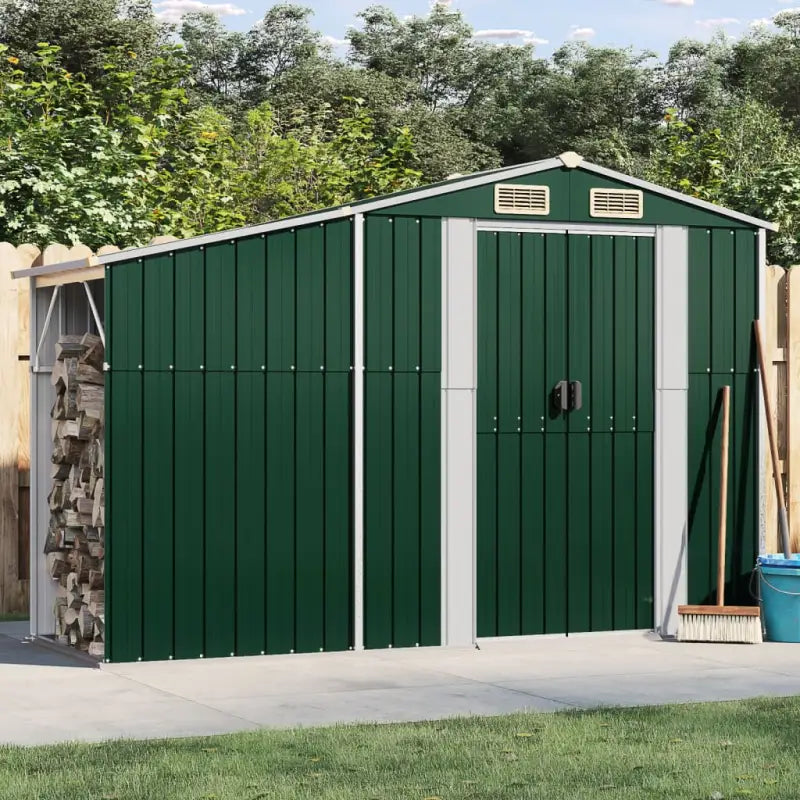 Tuinschuur van gegalvaniseerd staal voor extra opbergruimte en bescherming - Groen / 277 x 93 x 179 cm / 1 - Tuinhuizen