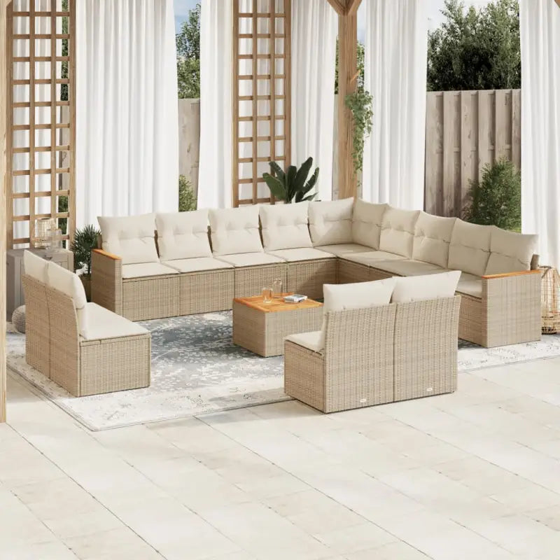Tuinset in grijs materiaal met gepoedercoat staal en waterdichte tas - beige en crèmekleurig / Met tafel - Tuinsets