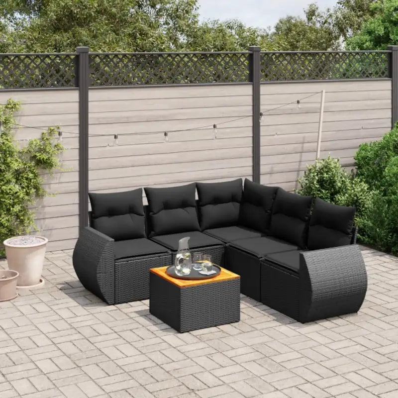 Tuinset in zwart materiaal met gepoedercoat staal en afmetingen voor buiten - Zwart / hoek + Tafel + 2x midden