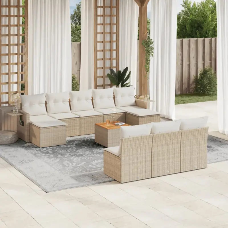 Tuinset in zwart materiaal met gepoedercoat staal en afmetingen - Beige - Tuinsets