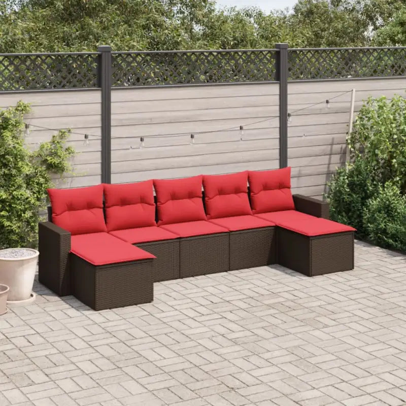 Tuinset in zwart materiaal met gepoedercoat staal en perfecte afmetingen - Bruin en rood / Zonder tafel - Tuinsets