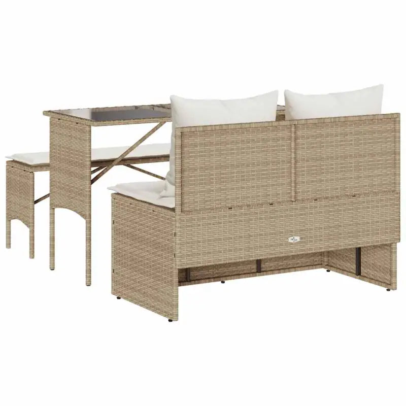 Tuinset met beige materiaal en gepoedercoat staal afmetingen - Tuinsets