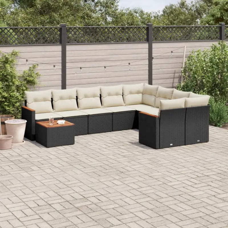 Tuinset met beige materiaal en gepoedercoat staal afmetingen - Zwart en crème - Tuinsets