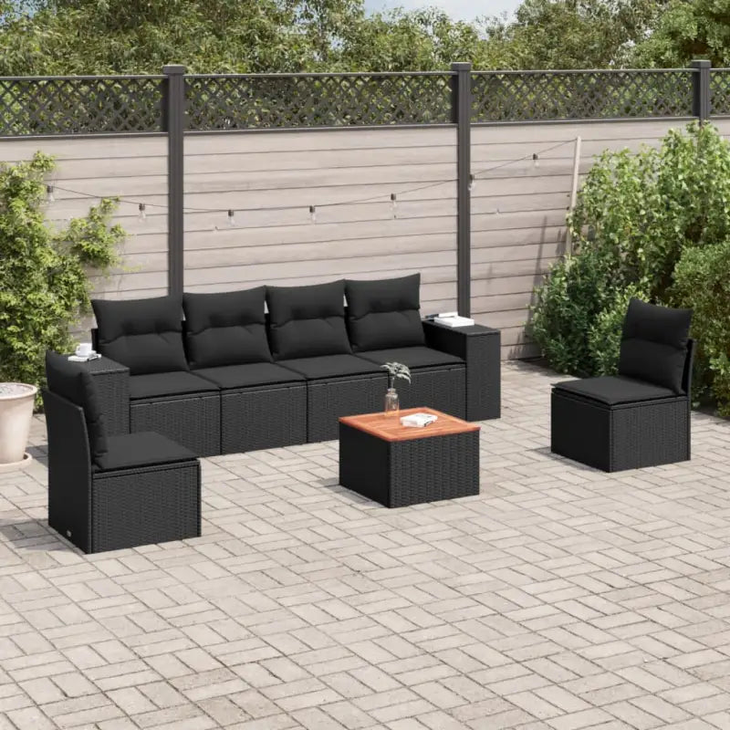 Tuinset met beige materiaal en gepoedercoat staal voor buiten ontspanning - Zwart - Tuinsets