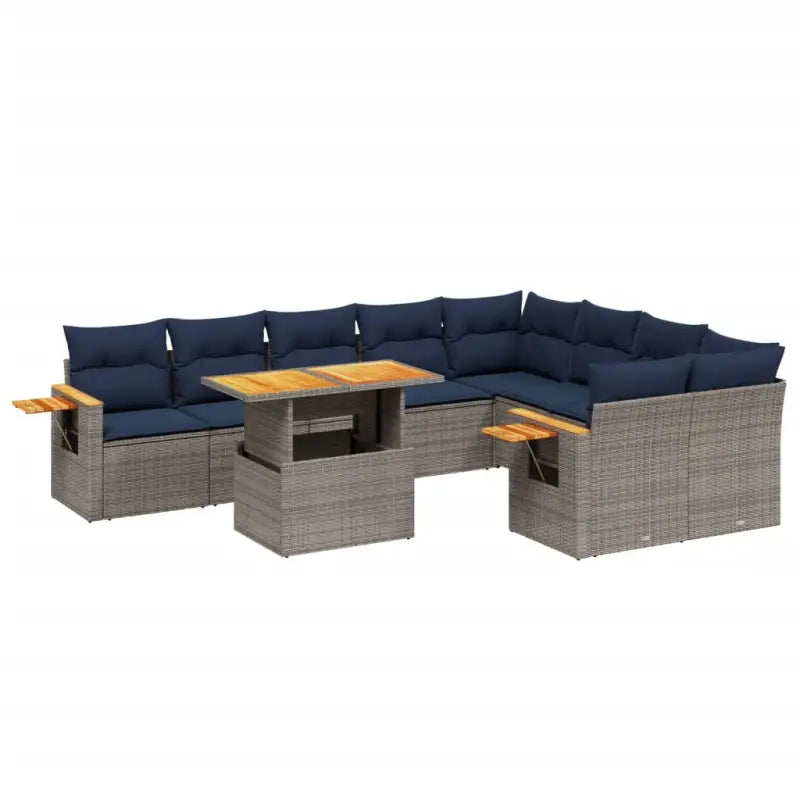 Tuinset met grijs materiaal en gepoedercoat staal voor comfortabele zithoogtes - Grijs - Tuinsets