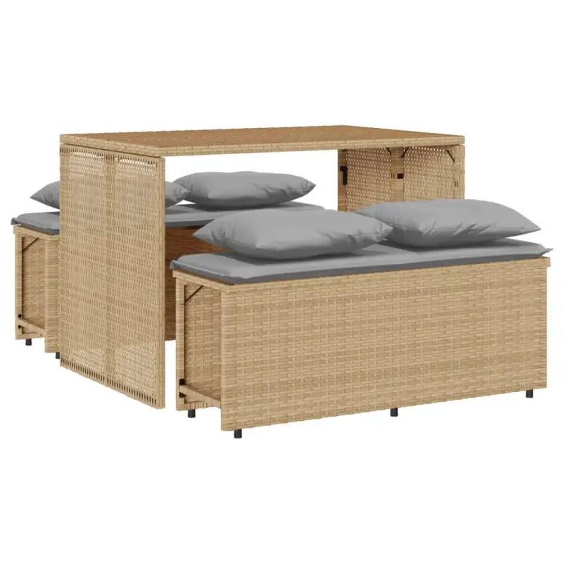 Tuinset met poly rattan en comfortabele zitervaring voor terras en tuin - Tuinsets