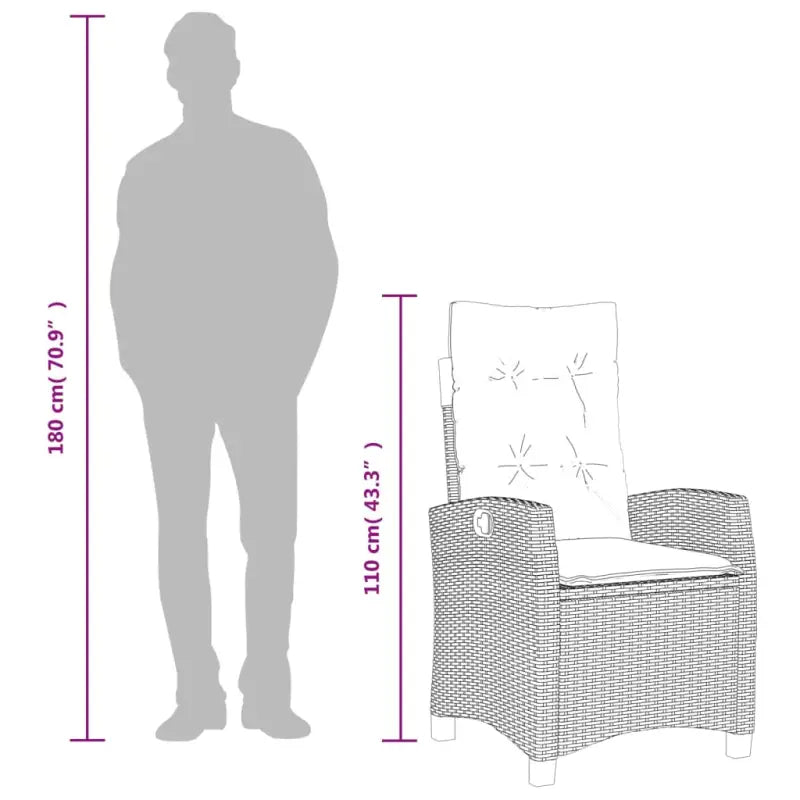 Tuinset met poly rattan en gemakkelijk schoon glazen tafelblad - Tuinsets