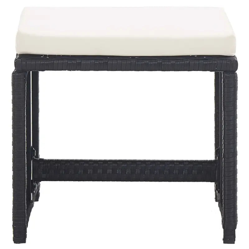 Tuinset met stalen frame en houten blad voor buitengebruik - Zwart en bruin / 10x Fauteuil + 4x voetensteun + Tafel