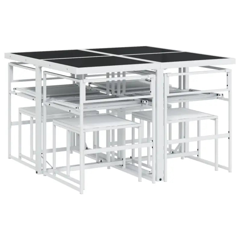 Tuinset met wit materiaal en gepoedercoat staal voor buitenplezier - Tuinsets