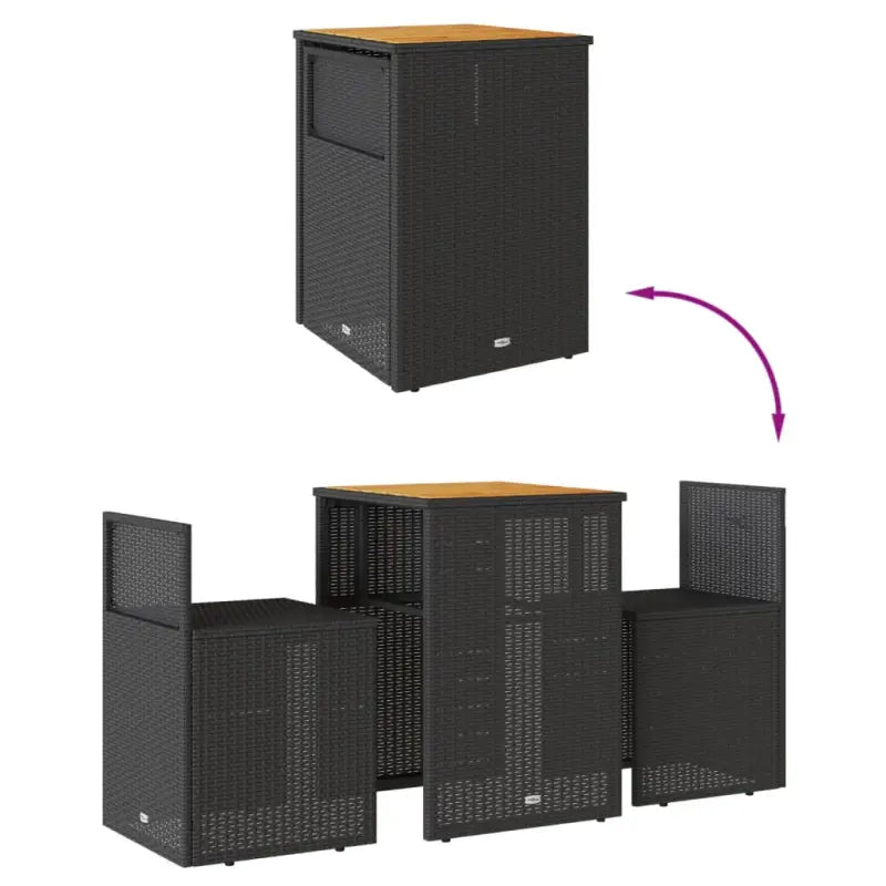 Tuinset met zwart materiaal en gepoedercoat staal voor elke tuin - Tuinsets