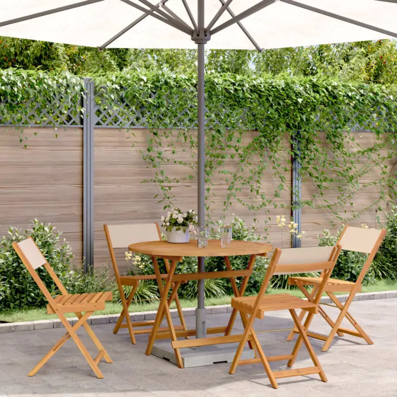 Tuinset van massief acaciahout voor buiten en terras ontspanning - Beige / 90 x 75 cm - Tuinsets