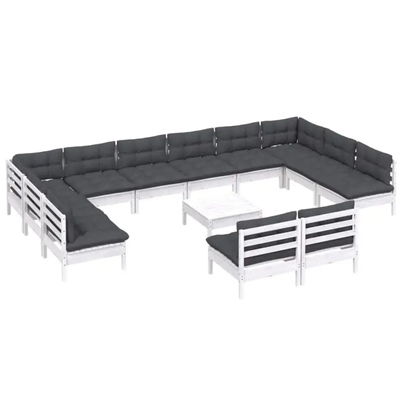 Tuinset van massief grenenhout met voetenbank en tafel voor ontspanning - Tuinsets