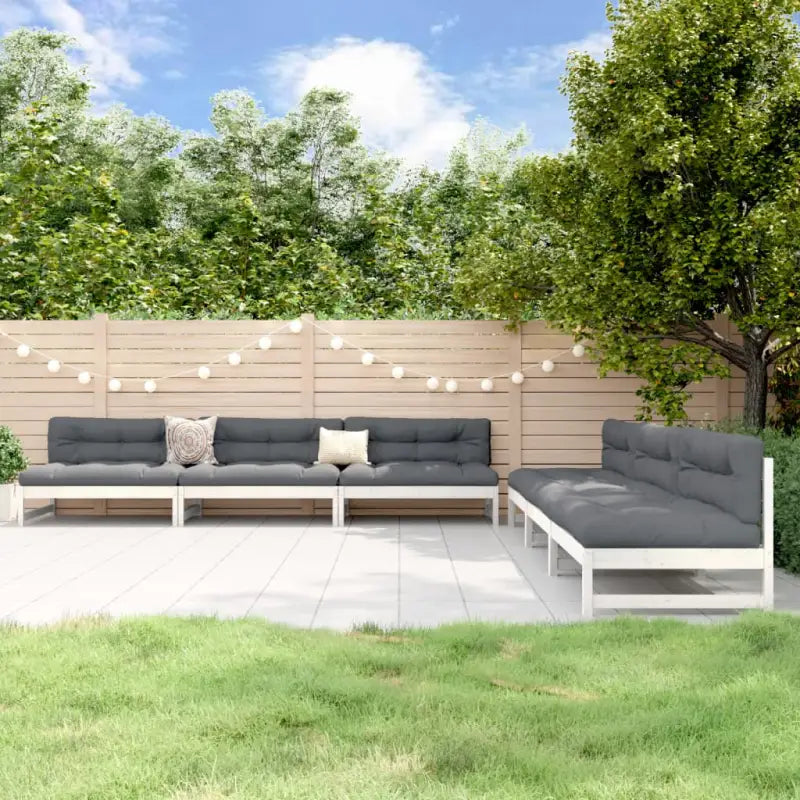 Tuinset van massief grenenhout voor gezellige tuin of terras bijeenkomsten - Wit - Tuinsets