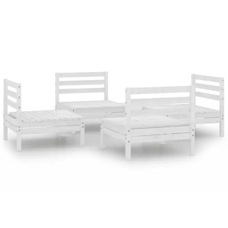 Tuinset van massief grenenhout voor ontspanning en gezelligheid - Wit - Tuinsets