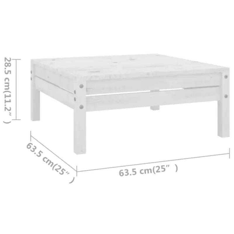 Tuinset van massief grenenhout voor ontspanning en gezelligheid - Wit - Tuinsets