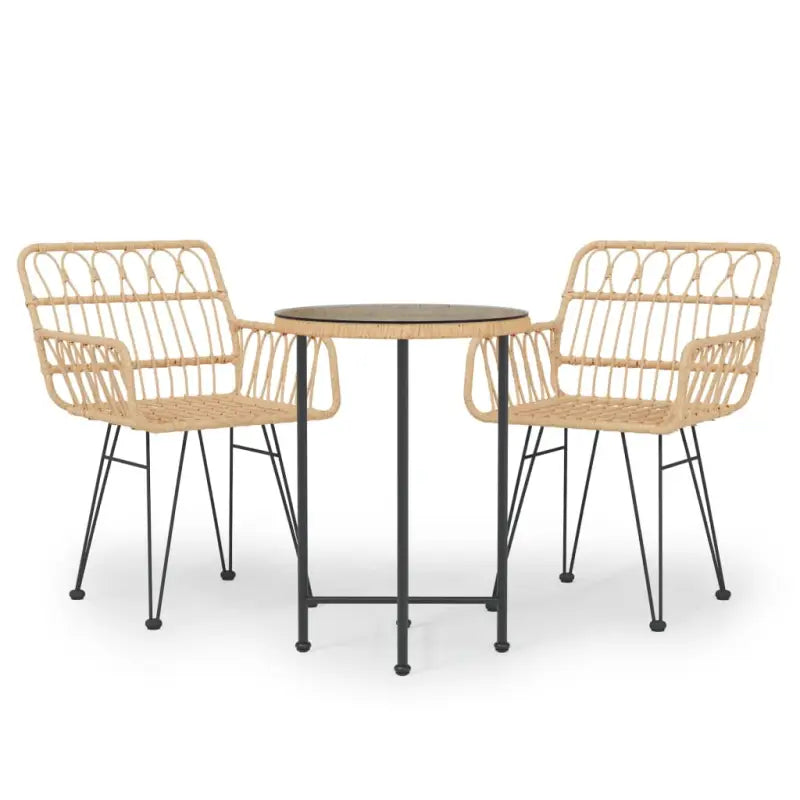 Tuinset van poly rattan met duurzame en eenvoudig schoon te maken afmetingen - Tuinsets