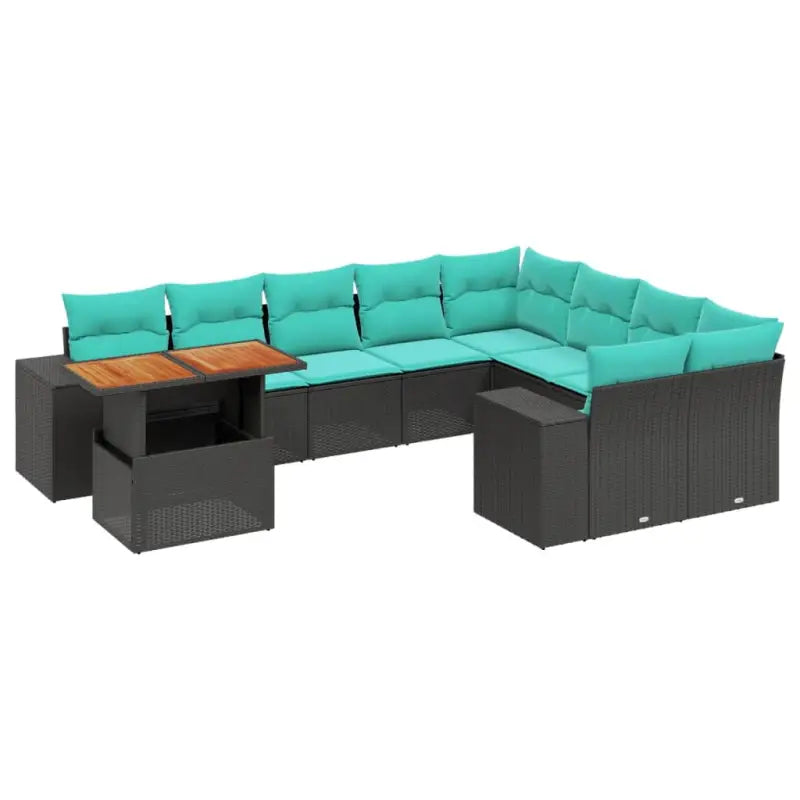 Tuinset van zwart materiaal en gepoedercoat staal met ruime afmetingen - Tuinsets