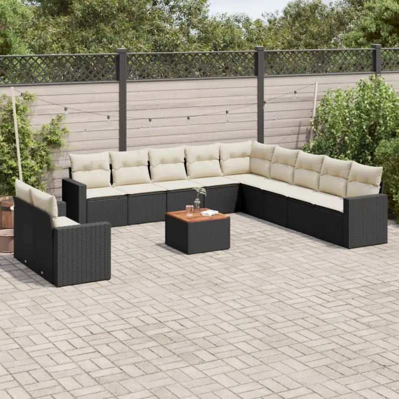 Tuinsets in beige materiaal met gepoedercoat staal en ideale afmetingen - Zwart en crème - Tuinsets
