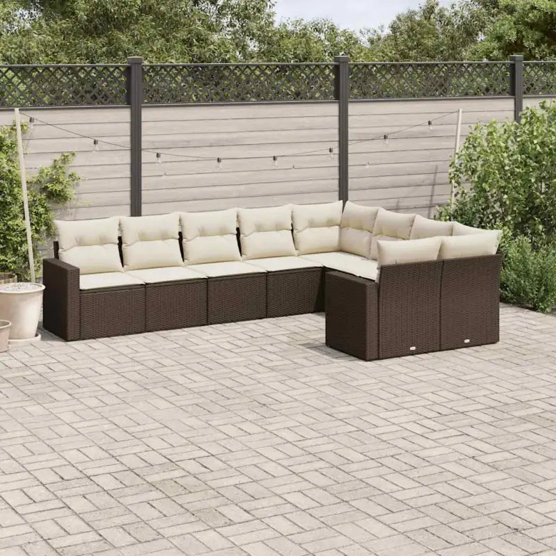 Tuinsets in beige materiaal met gepoedercoat staal en perfecte afmetingen - Bruin en crème / Zonder tafel - Tuinsets