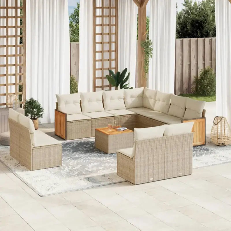 Tuinsets met grijs materiaal en waterdichte zak voor buitencomfort - beige en crèmekleurig / Met tafel - Tuinsets