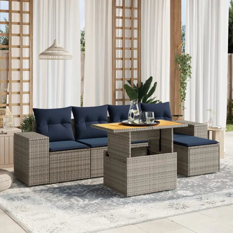 Tuinsets met zwart materiaal en gepoedercoat staal afmetingen - Grijs / zonder opbergruimte - Tuinsets