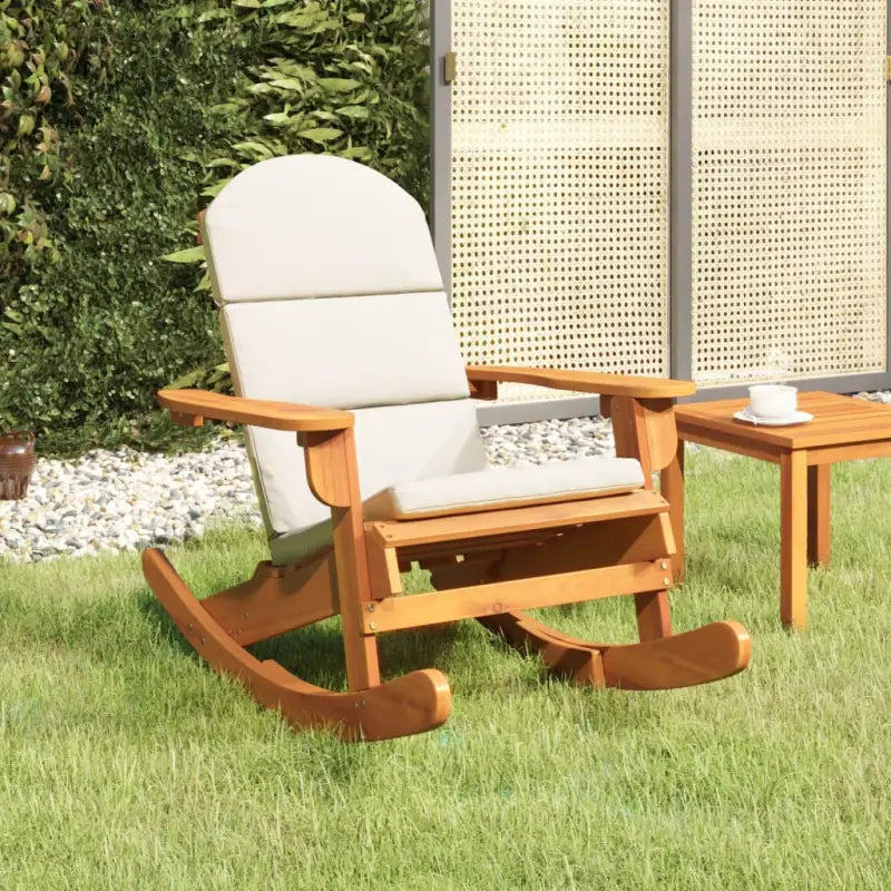 Tuinstoelen in Adirondack stijl van massief acaciahout - Bruin en crème / 1 - Tuinstoelen