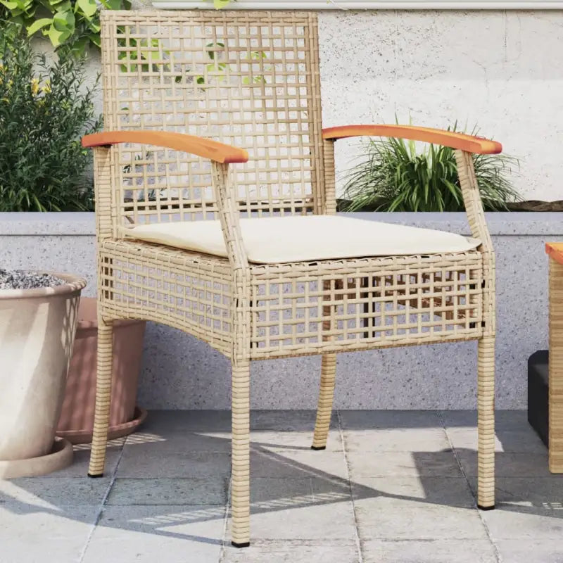 Tuinstoelen met poly rattan en comfortabele zitervaring - beige en bruin en crèmekleurig / 2 - Tuinstoelen