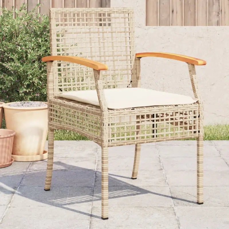 Tuinstoelen met poly rattan en comfortabele zitervaring - beige en bruin en crèmekleurig / 4 - Tuinstoelen