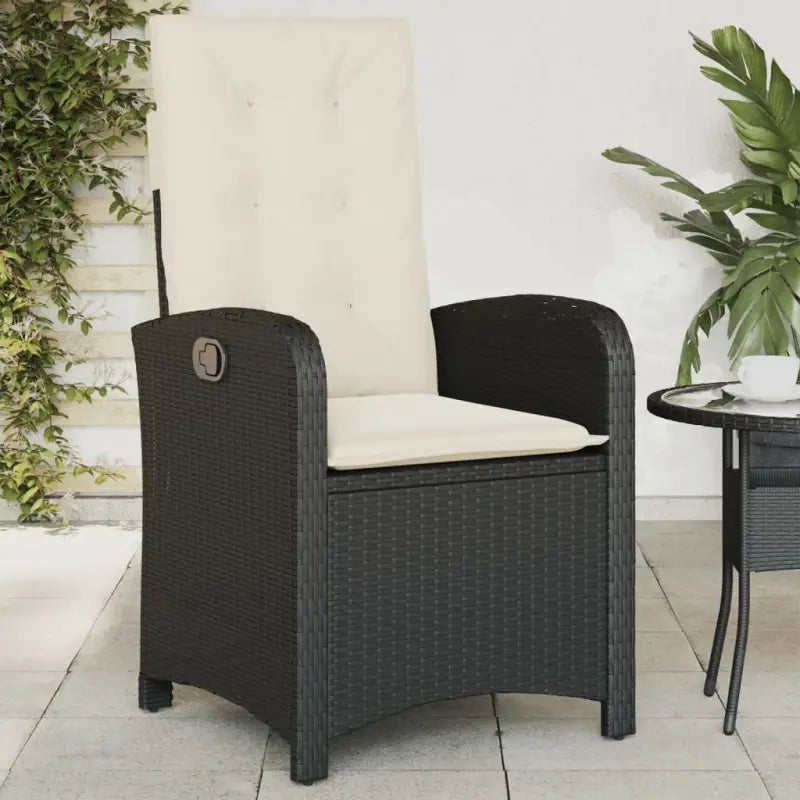 Tuinstoelen met poly rattan voor comfortabele zitervaring en wasbare hoes - Zwart en crème / 1 - Tuinstoelen