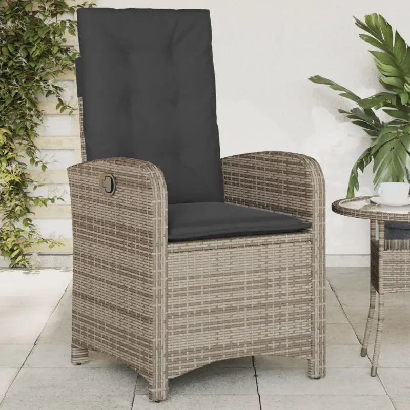 Tuinstoelen met poly rattan voor comfortabele zitervaring en wasbare hoes - Grijs / 1 - Tuinstoelen