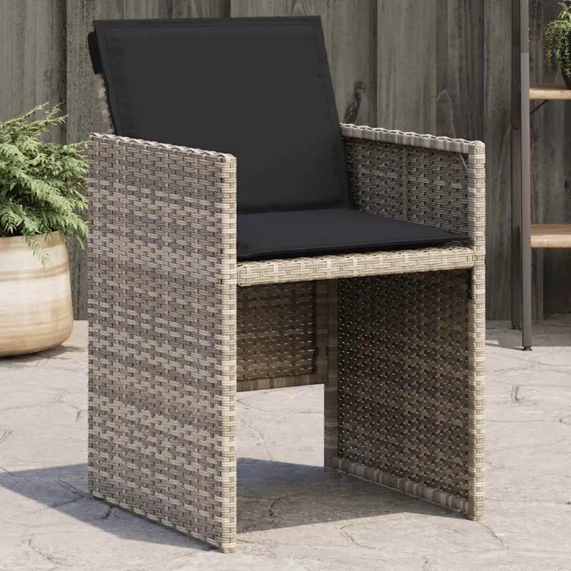Tuinstoelen met poly rattan voor een comfortabele zitervaring - Lichtgrijs / 4 - Tuinstoelen