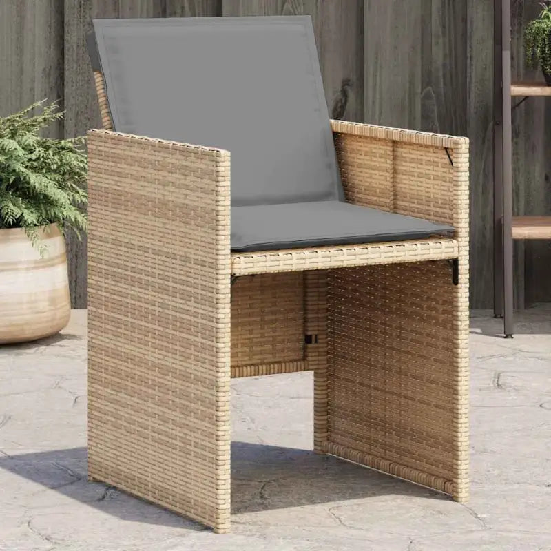 Tuinstoelen met poly rattan voor een comfortabele zitervaring - Gemengd beige / 4 - Tuinstoelen