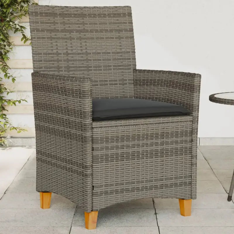 Tuinstoelen met poly rattan voor een comfortabele zitervaring - Grijs / 1 / Rattan armleuning - Tuinstoelen