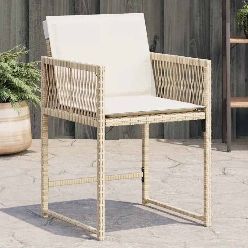 Tuinstoelen met poly rattan voor een comfortabele zitervaring met wasbare hoes - Beige / 4 - Tuinstoelen