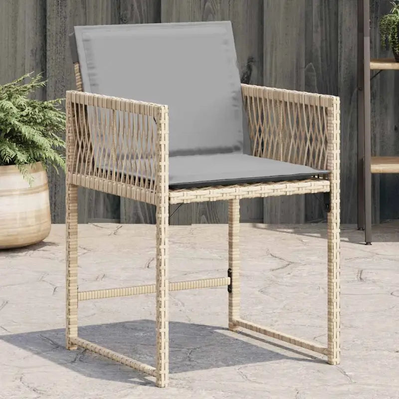 Tuinstoelen met poly rattan voor een comfortabele zitervaring met wasbare hoes - Gemengd beige / 4 - Tuinstoelen