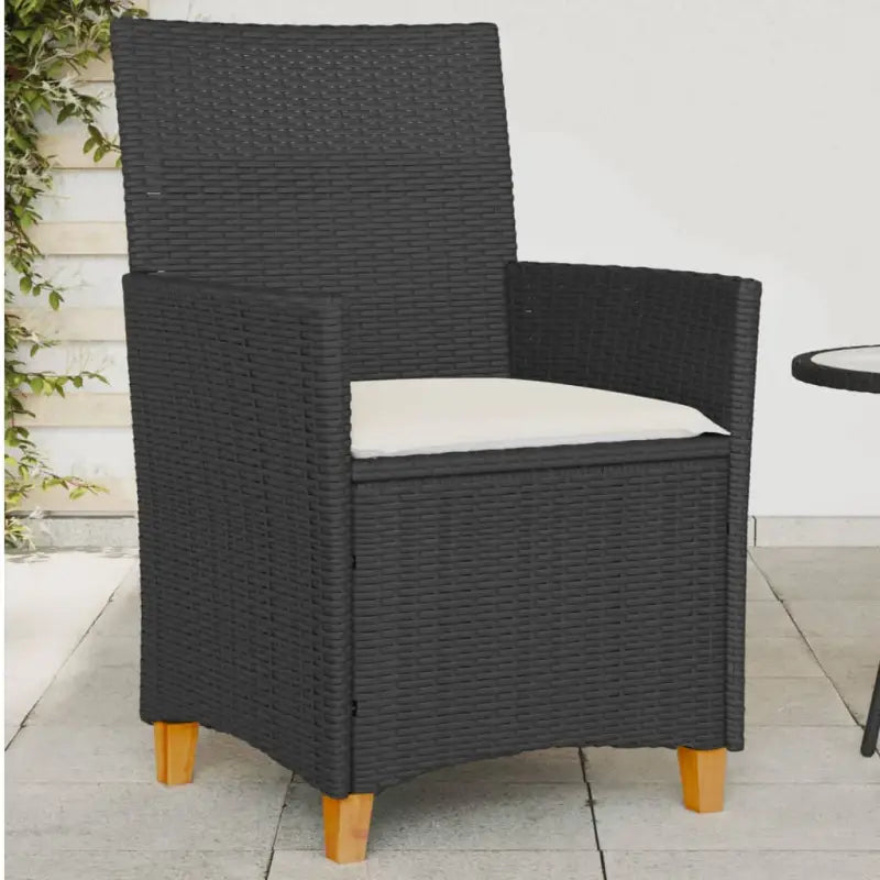 Tuinstoelen met poly rattan voor een comfortabele zitervaring - Zwart / 1 / Rattan armleuning - Tuinstoelen