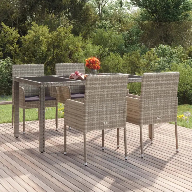 Tuinstoelen Van Duurzaam Poly Rattan Voor Tuin En Terras - Grijs / 4 - Tuinstoelen