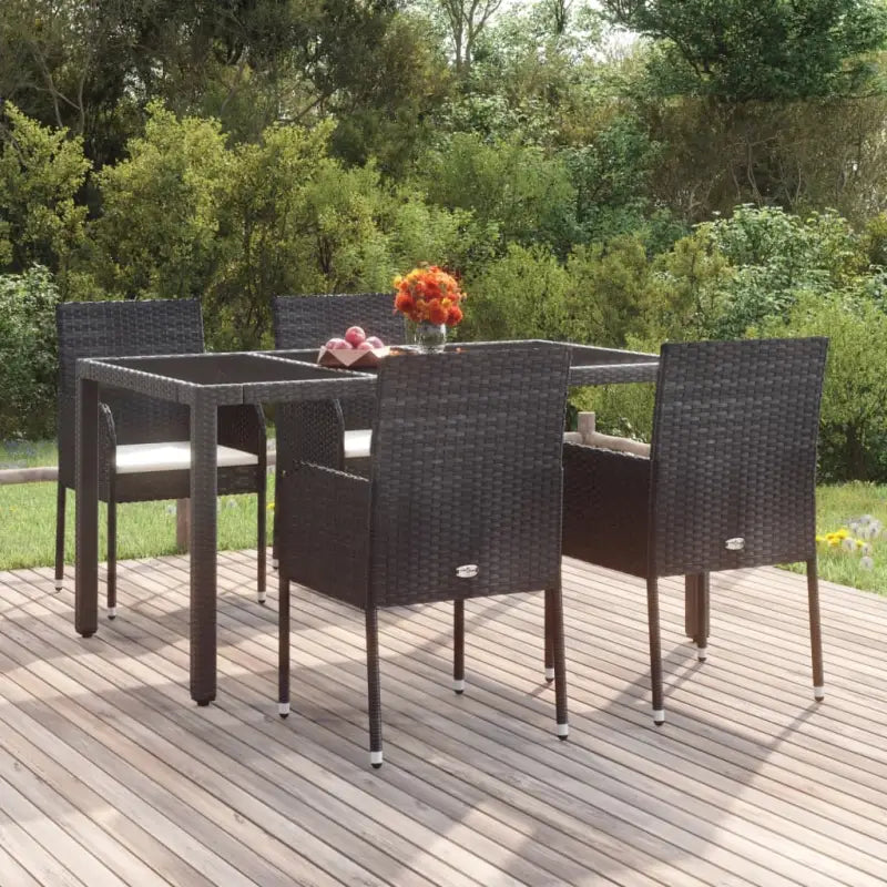Tuinstoelen Van Duurzaam Poly Rattan Voor Tuin En Terras - Zwart / 4 - Tuinstoelen