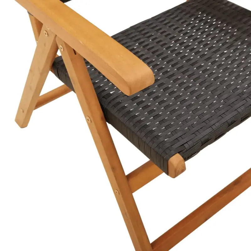 Tuinstoelen van massief acaciahout met poly rattan voor buitengebruik - Tuinstoelen