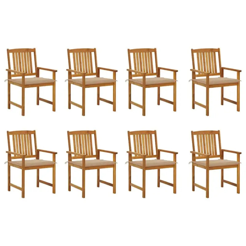 Tuinstoelen van massief acaciahout met rustieke charme - Beige / 8 - Tuinstoelen