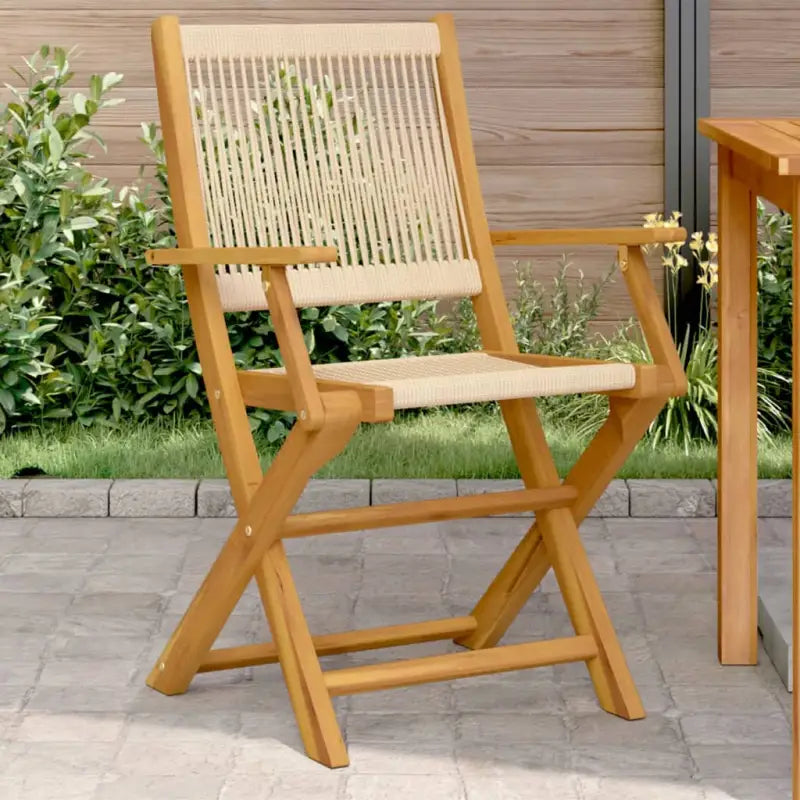Tuinstoelen van massief acaciahout voor comfort en duurzaamheid - Beige / 2 - Tuinstoelen