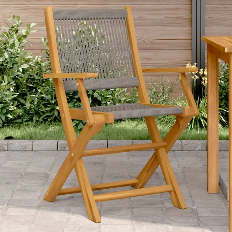 Tuinstoelen van massief acaciahout voor comfort en duurzaamheid - Grijs / 2 - Tuinstoelen