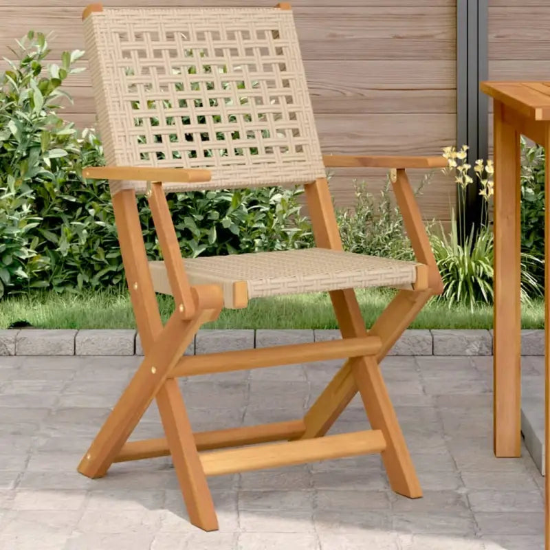 Tuinstoelen van massief acaciahout voor duurzaam comfort - Beige / 2 - Tuinstoelen