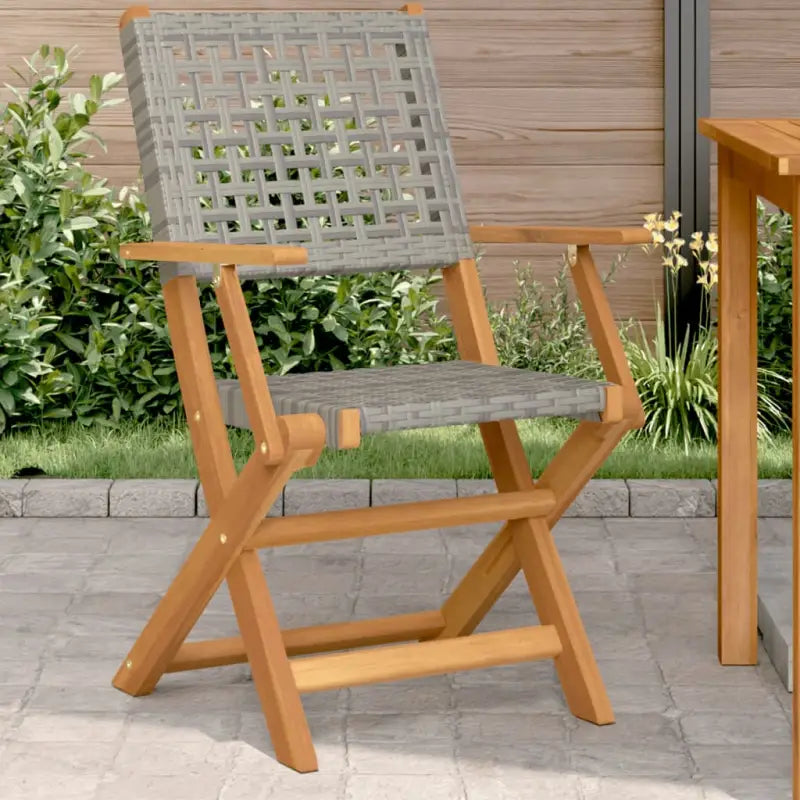 Tuinstoelen van massief acaciahout voor duurzaam comfort - Grijs / 2 - Tuinstoelen