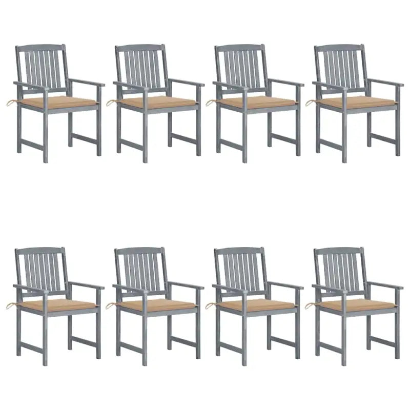 Tuinstoelen van massief acaciahout voor een rustieke buitenruimte - Beige / 8 - Tuinstoelen