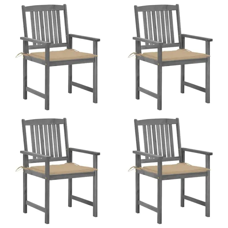 Tuinstoelen van massief acaciahout voor een rustieke buitenruimte - Beige / 4 - Tuinstoelen