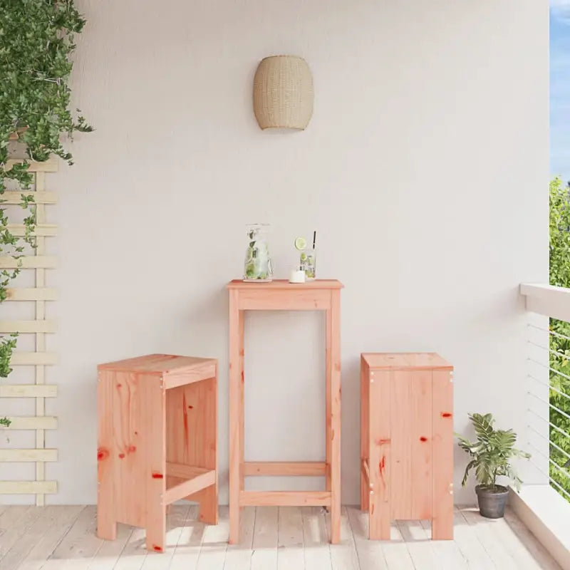 Tuinstoelen van massief grenenhout voor rustieke tuinplezier - Natuurlijk douglashout / 40 x 36 x 75 cm / 2