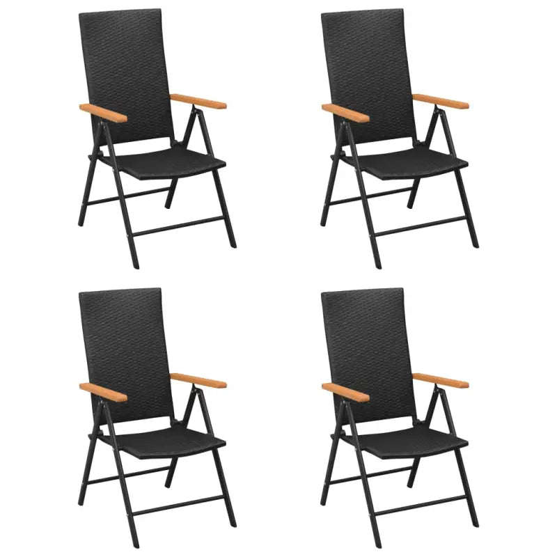 Tuinstoelen van PE-rattan met gepoedercoat aluminium frame - Zwart en bruin / 4 - Tuinstoelen