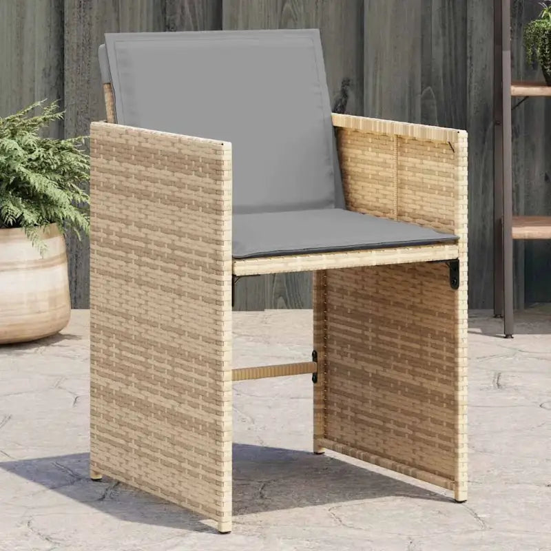 Tuinstoelen van poly rattan voor comfortabele zitervaring - Gemengd beige / 4 - Tuinstoelen