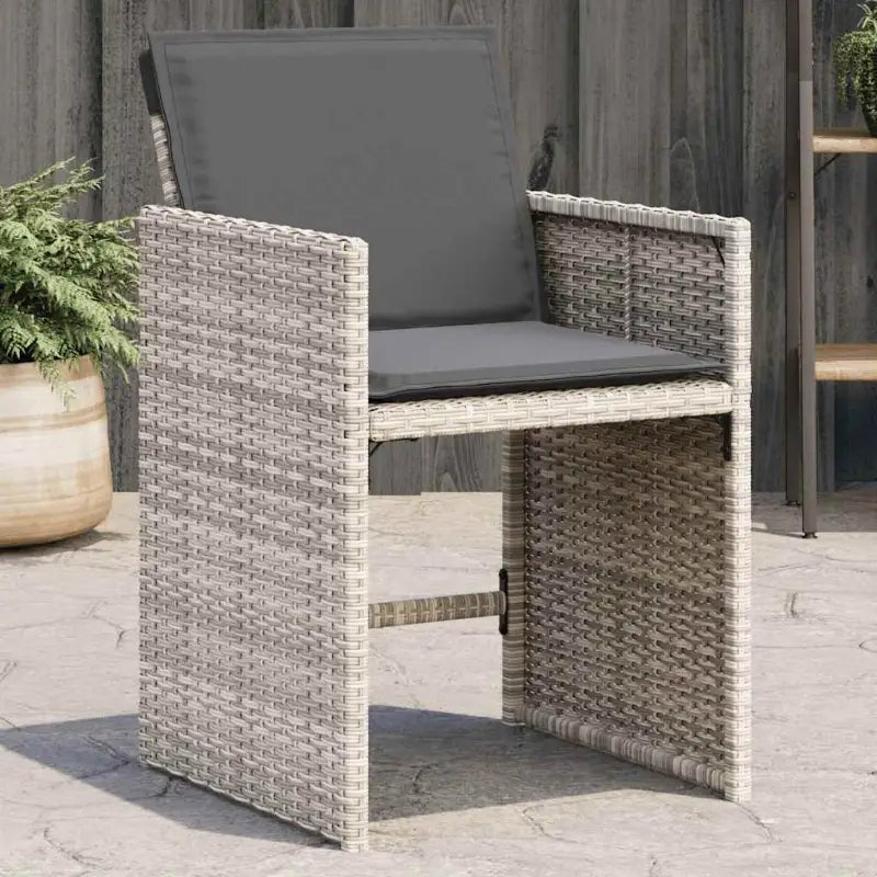 Tuinstoelen van poly rattan voor comfortabele zitervaring - Lichtgrijs / 4 - Tuinstoelen